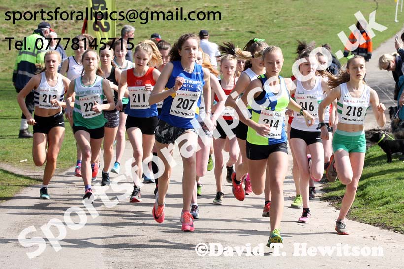 Girls under-15s 5k road race, 2018 ERRA Under-17s and Under-15s 5k Champs, Sutton Coldfield. Photo: David T. Hewitson/Sports for All Pics